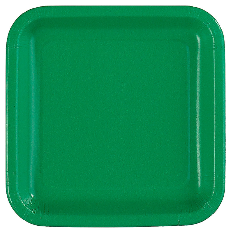 Green Square Dessert Plates (12 count) - Click Image to Close