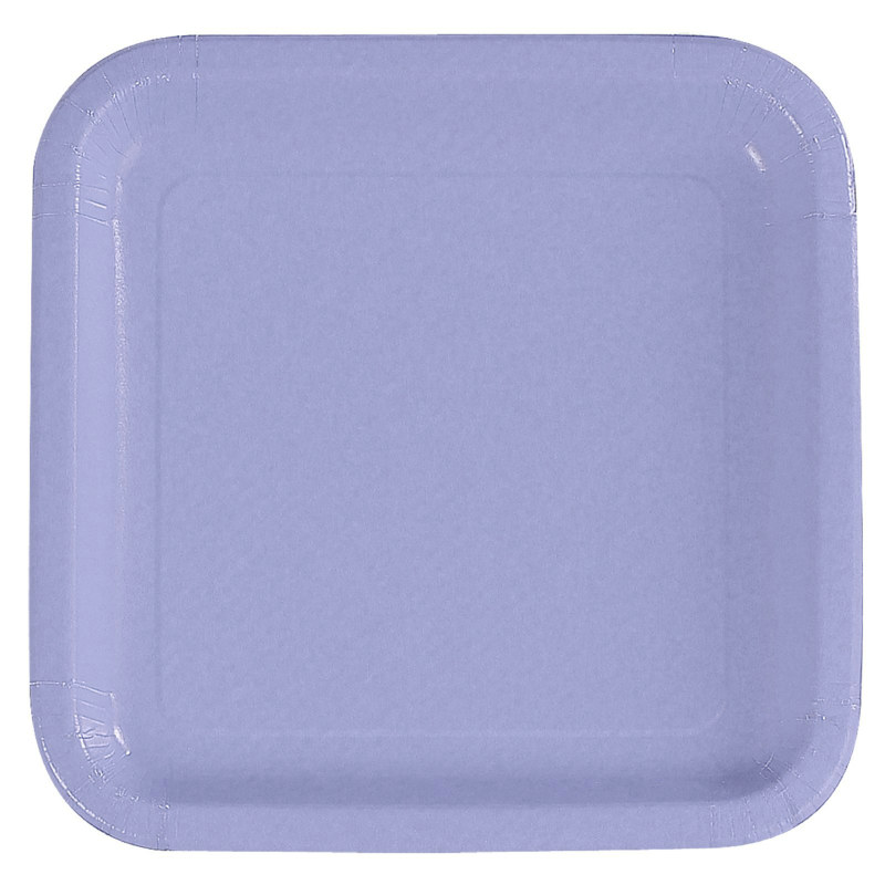 Lavender Square Dessert Plates (12 count) - Click Image to Close