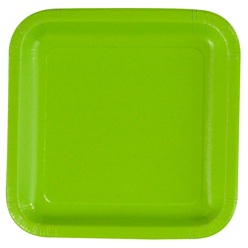 Lime Green Square Dinner Plates (12 count)