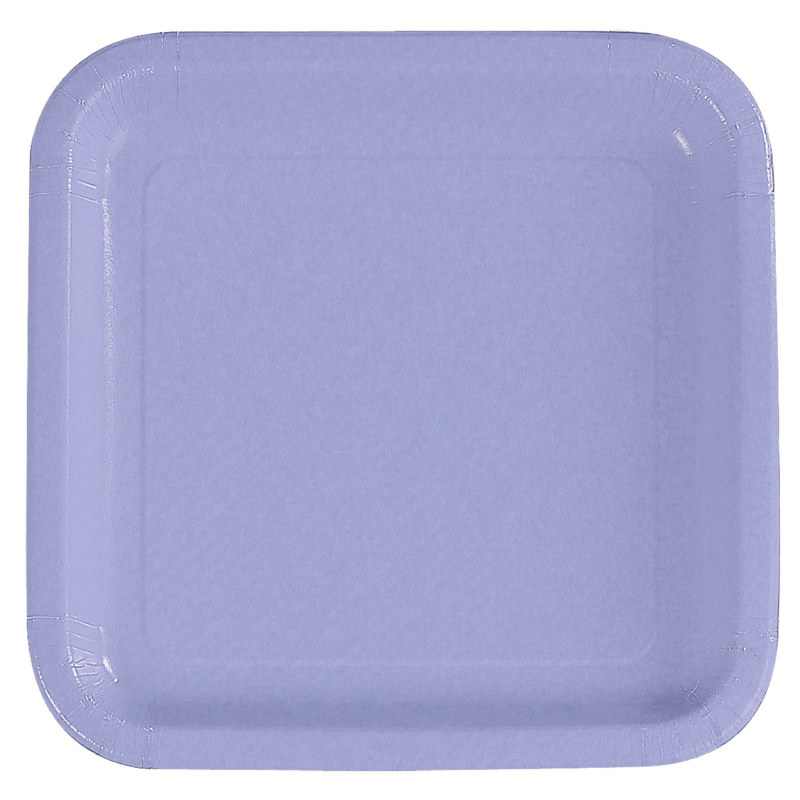 Lavender Square Dinner Plates (12 count) - Click Image to Close