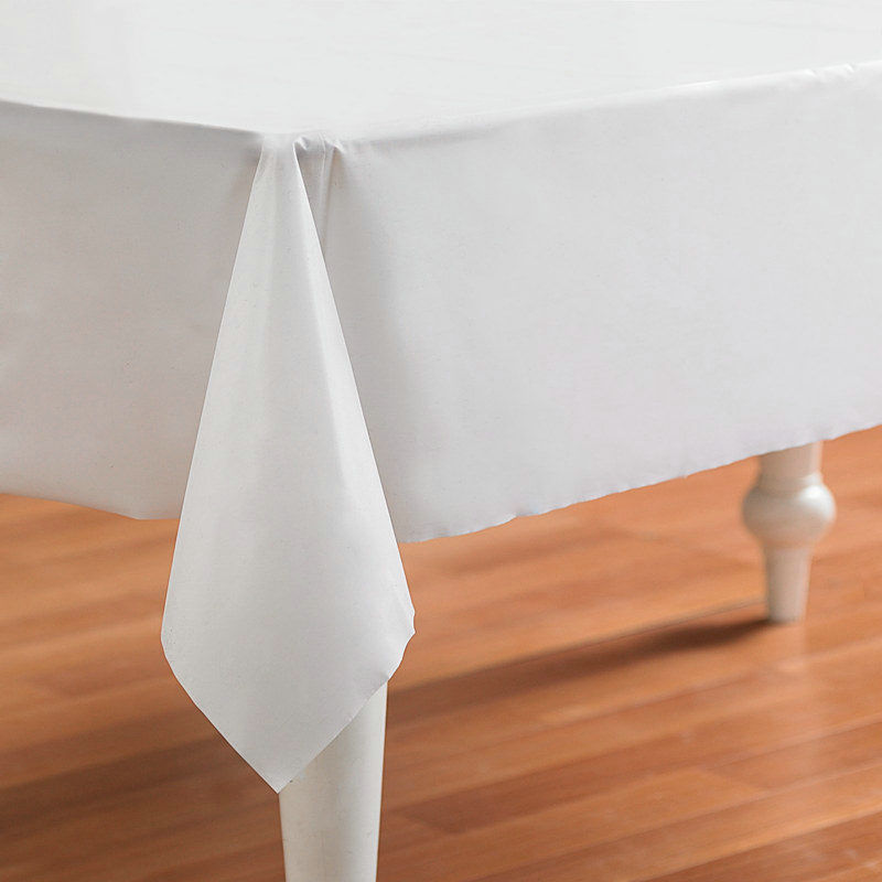 White 54" x 108" Plastic Tablecover