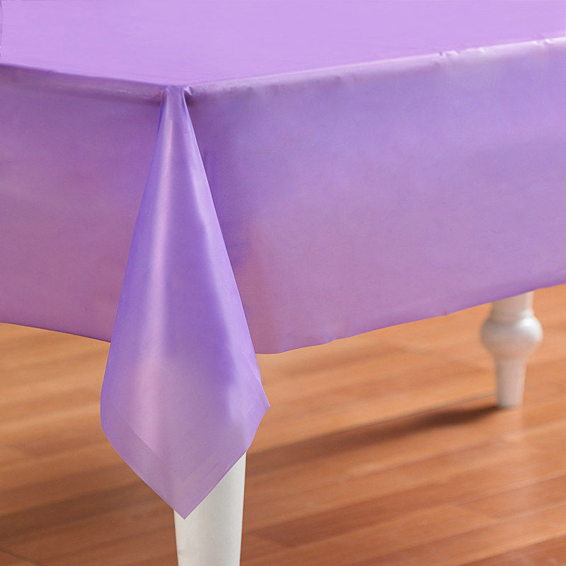 Purple 54" x 108" Plastic Tablecover - Click Image to Close