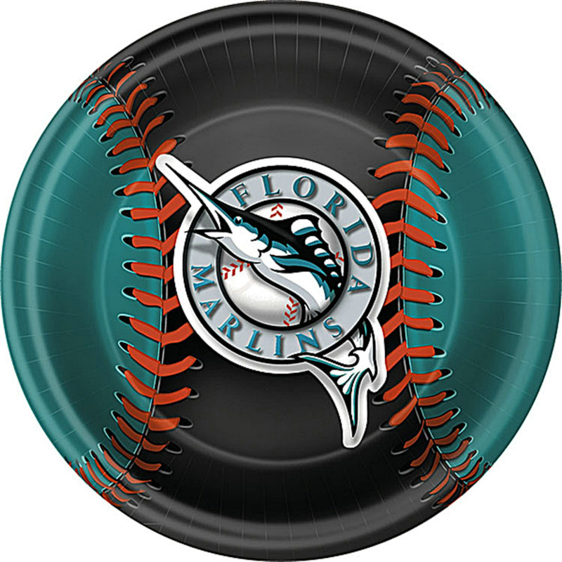 Florida Marlins Dinner Plates (18 count) - Click Image to Close