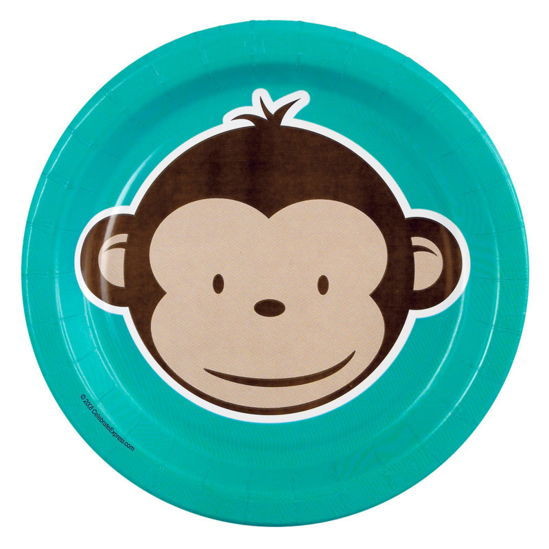 Mod Monkey Dessert Plates (8 count) - Click Image to Close