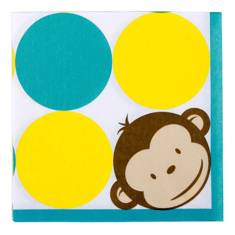 Mod Monkey Lunch Napkins (16 count) - Click Image to Close