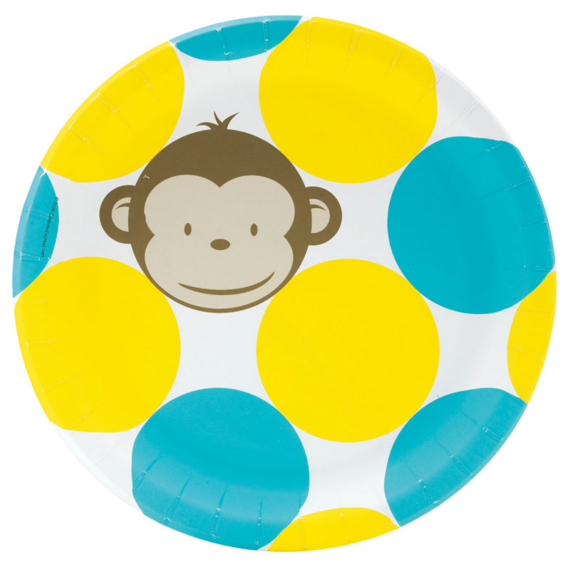 Mod Monkey Dinner Plates (8 count) - Click Image to Close