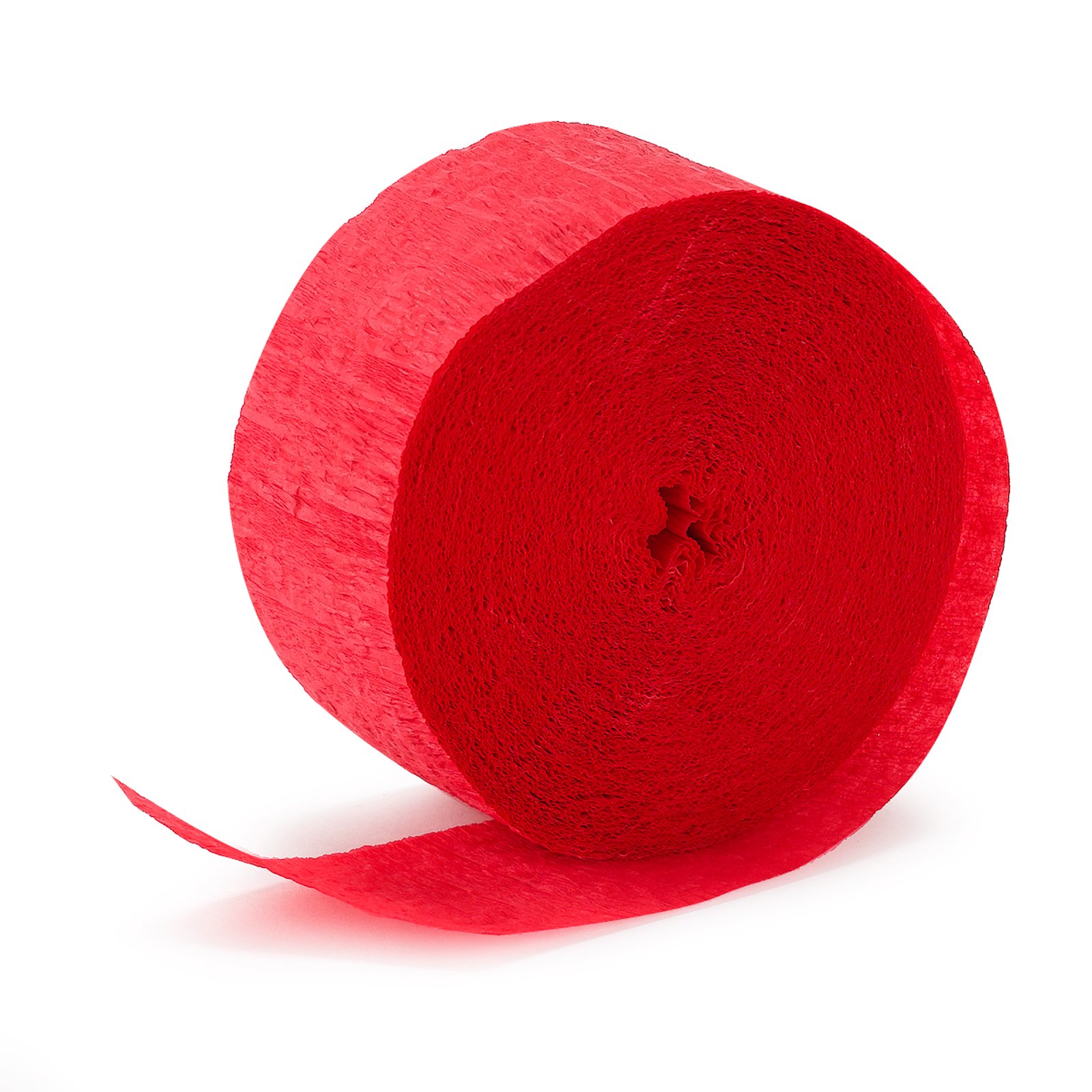 Holiday Red (Red) Crepe Streamer - 81' - Click Image to Close