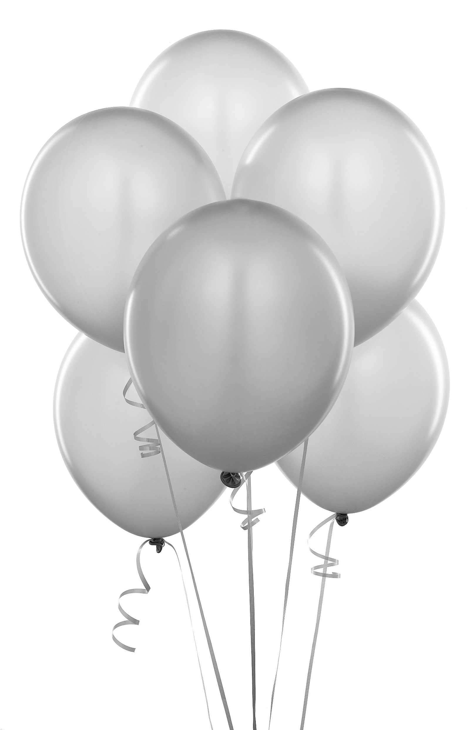 Shimmering Silver (Silver) Balloons (6 count) - Click Image to Close