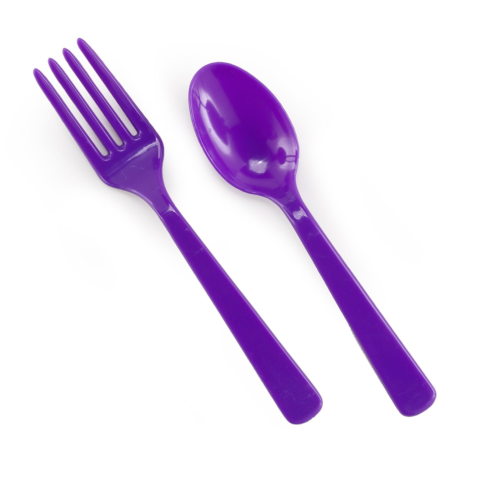 Purple Forks and Spoons (8 each)