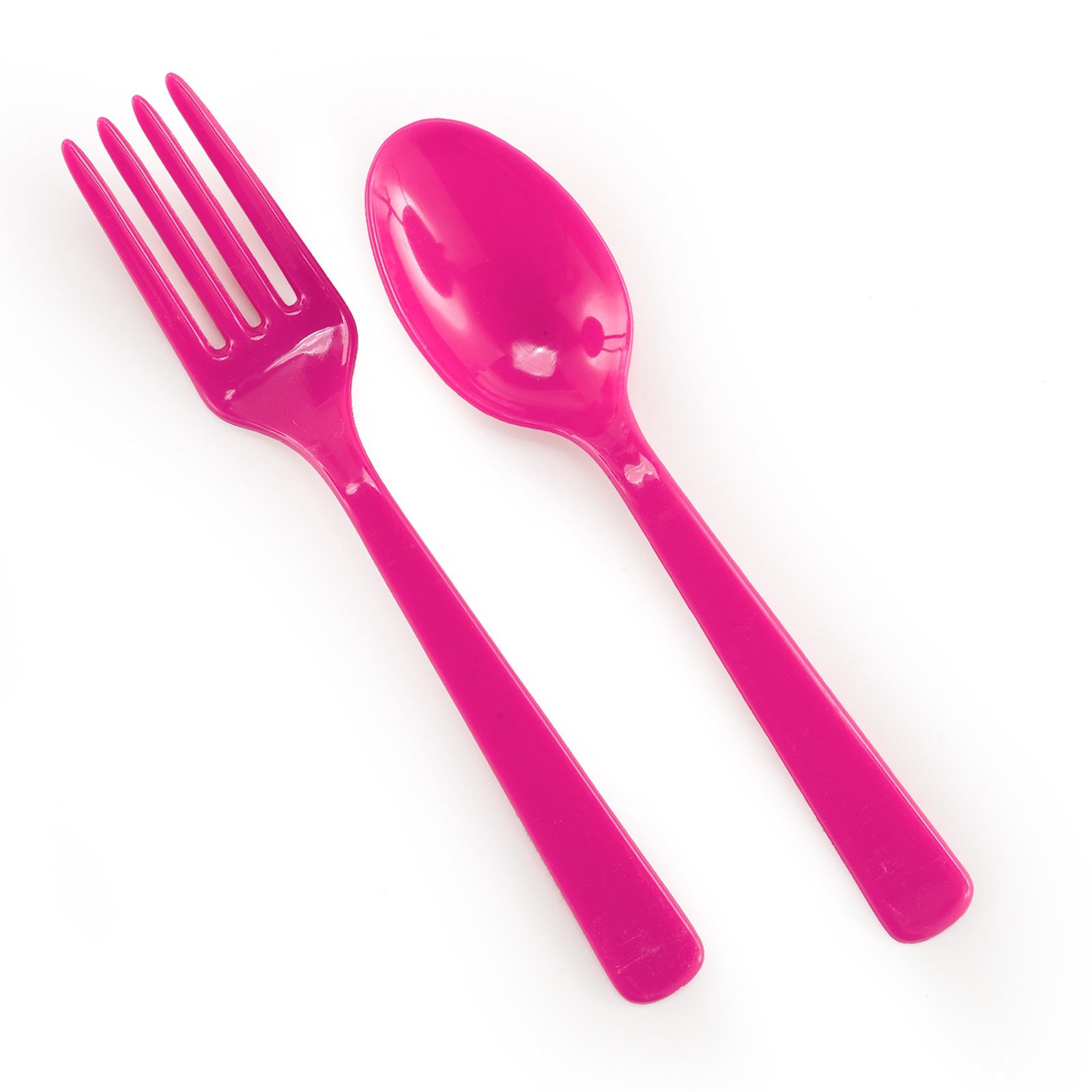 Hot Pink Forks & Spoons (8 each)