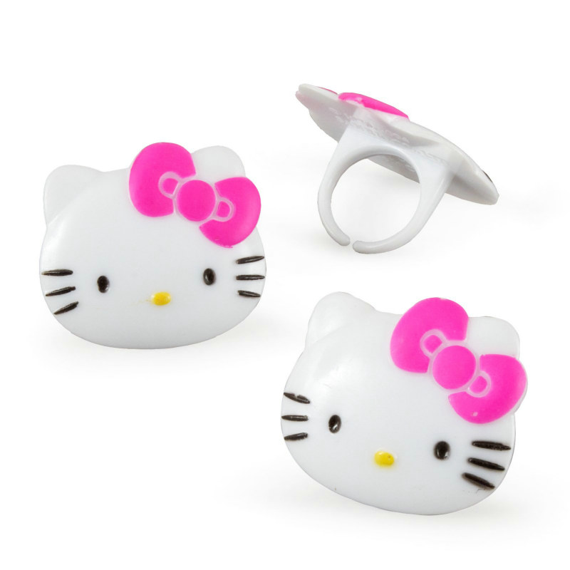 Hello Kitty Rings (8 count) - Click Image to Close