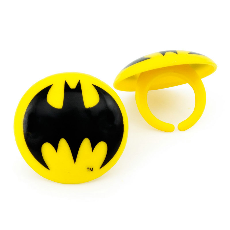 Batman Rings (8 count) - Click Image to Close