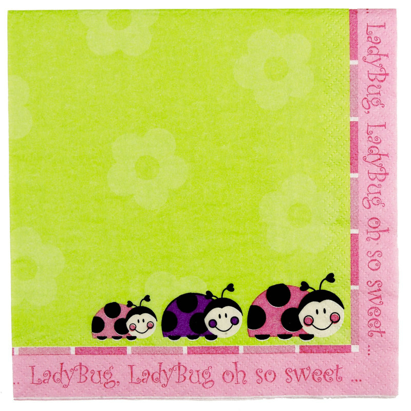 Ladybugs: Oh So Sweet Lunch Napkins (16 count) - Click Image to Close