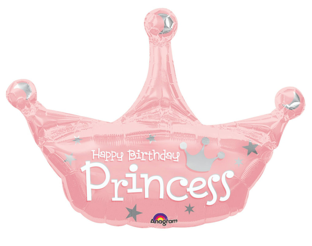 Princess Crown Jumbo 34" Foil Balloon - Click Image to Close