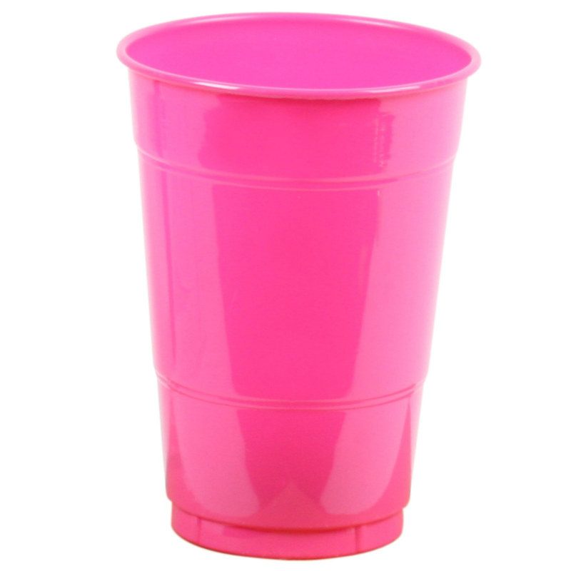 Hot Pink 16 oz. Plastic Cups (20 count) - Click Image to Close