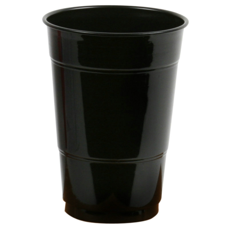 Black 16 oz. Plastic Cups (20 count)