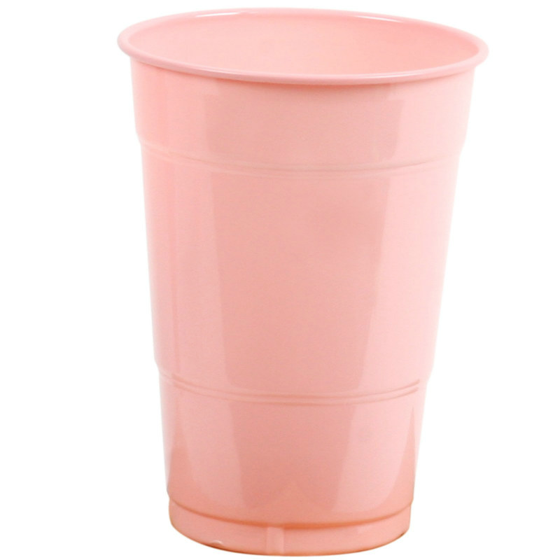 Light Pink 16 oz. Plastic Cups (20 count) - Click Image to Close