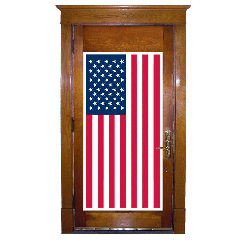 5' American Flag Door Cover - Click Image to Close