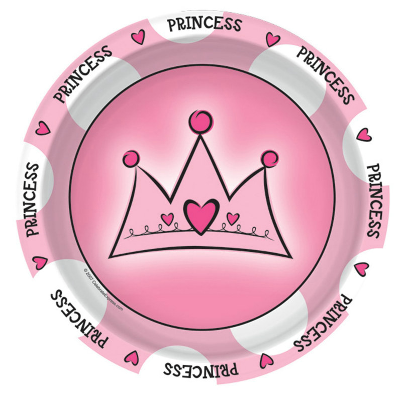 Birthday Princess Dessert Plates (8 count) - Click Image to Close