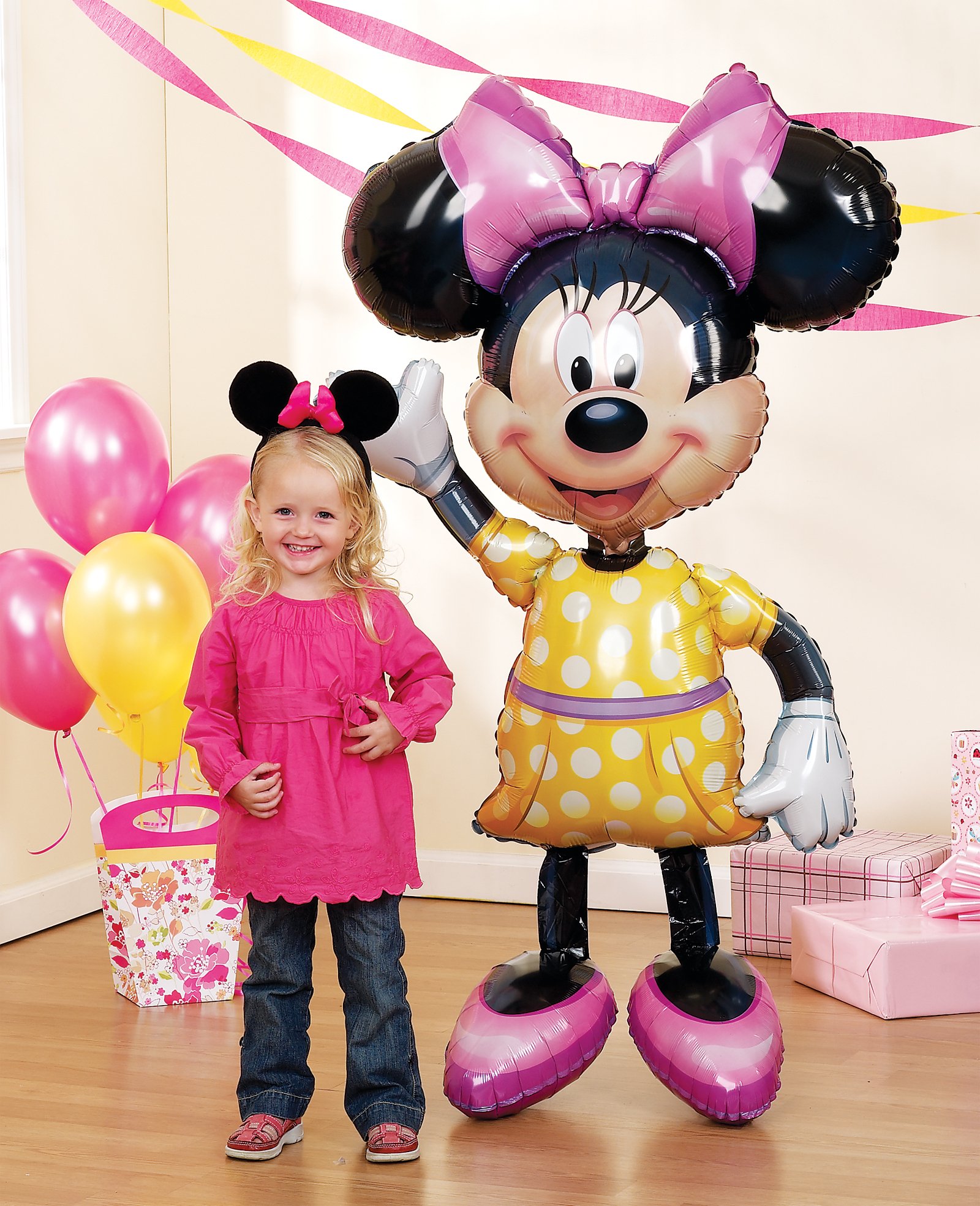 Minnie Mouse Airwalker 54" Jumbo Foil Balloon - Click Image to Close