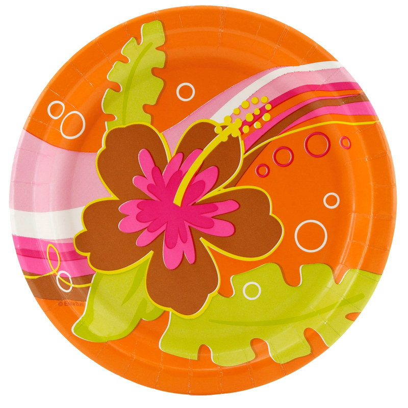 Aloha Dessert Plates (8 count) - Click Image to Close