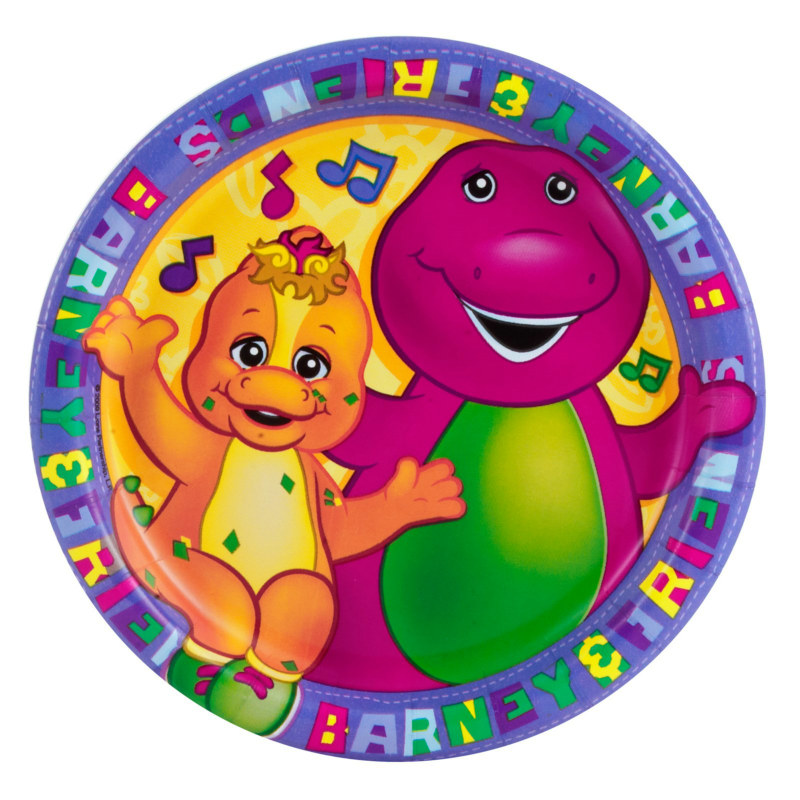 Barney Dessert Plates (8 count) - Click Image to Close