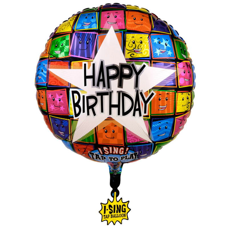 Happy Birthday Faces Singing 28" Foil Balloon