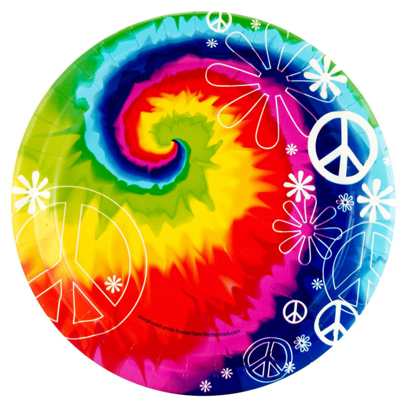 Tie Dye Fun Dinner Plates (8 count) - Click Image to Close