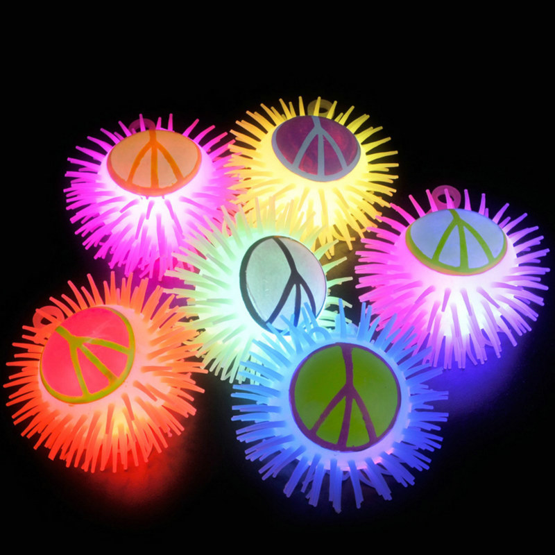 Light Up Peace Sign Puffer Yo-Yo Asst. (1 count) - Click Image to Close