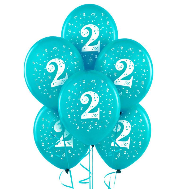 #2 Turquoise 11" Matte Balloons (6 count) - Click Image to Close