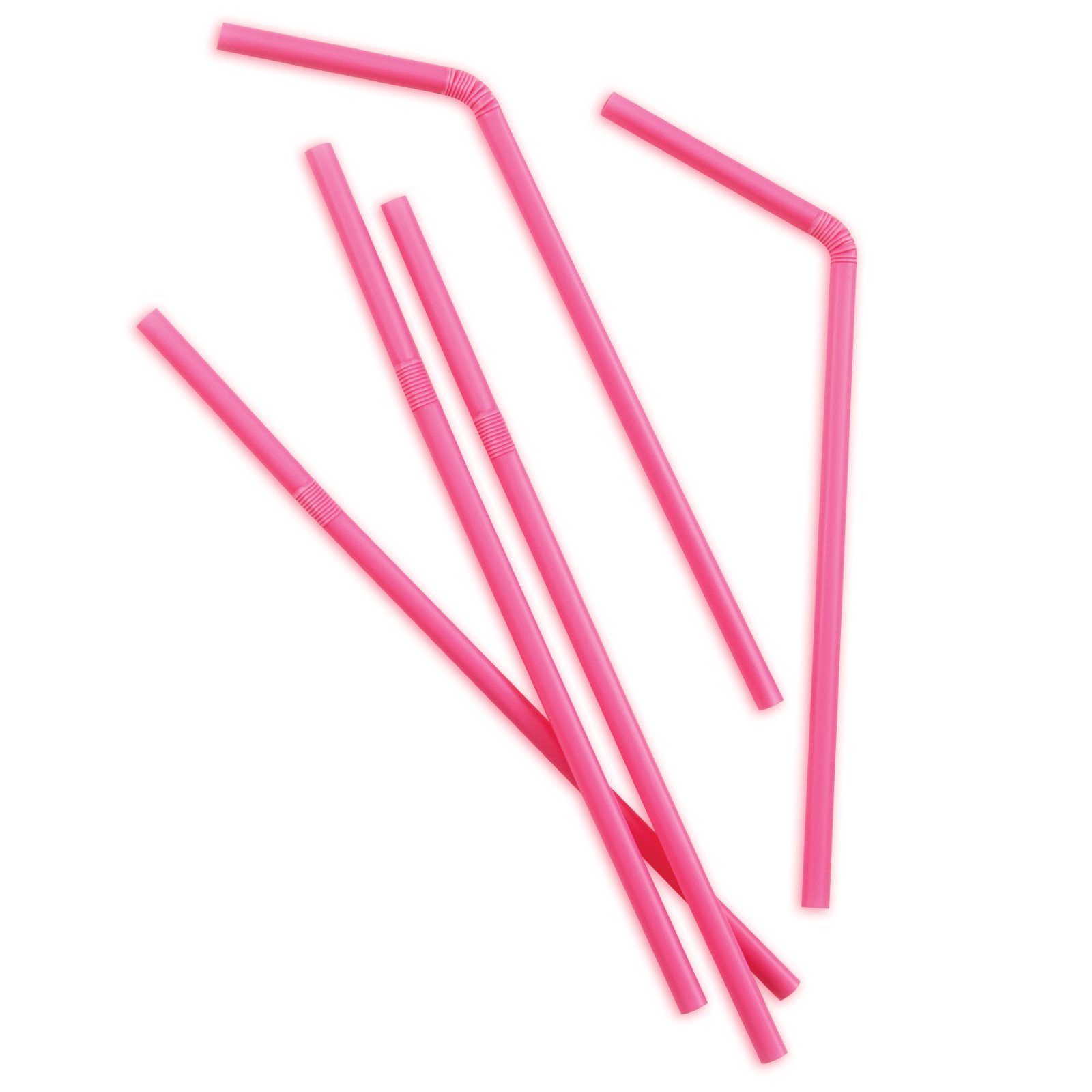 Hot Pink Flex Straws (50 count) - Click Image to Close