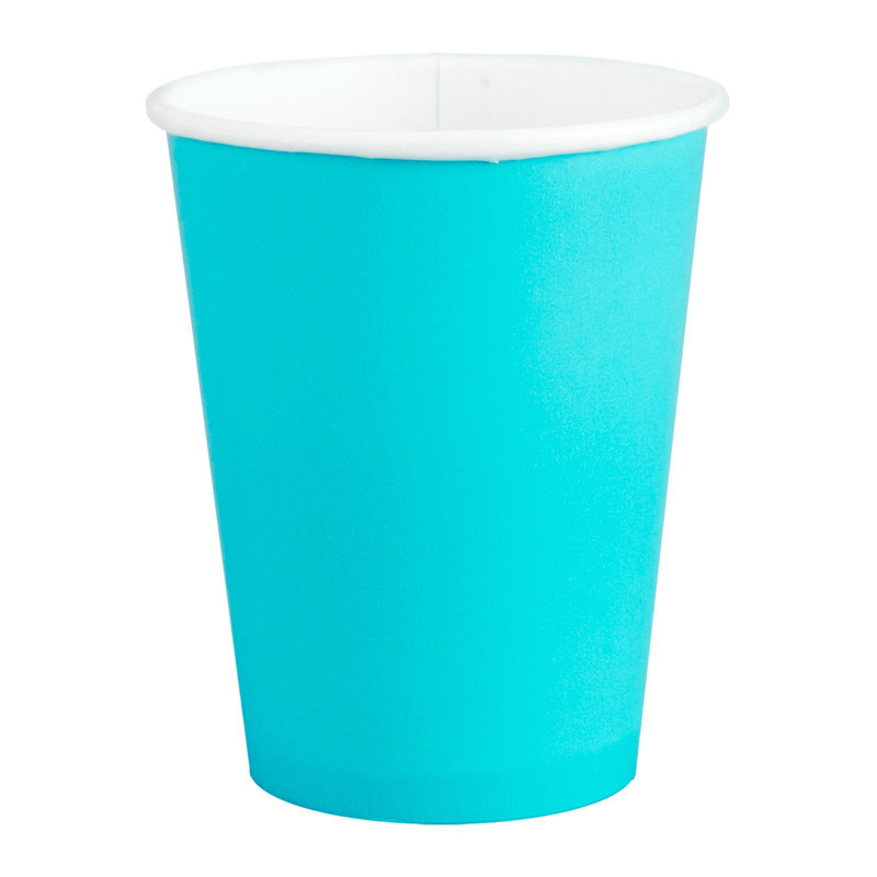 Turquoise 9 oz. Paper Cups (24 count) - Click Image to Close