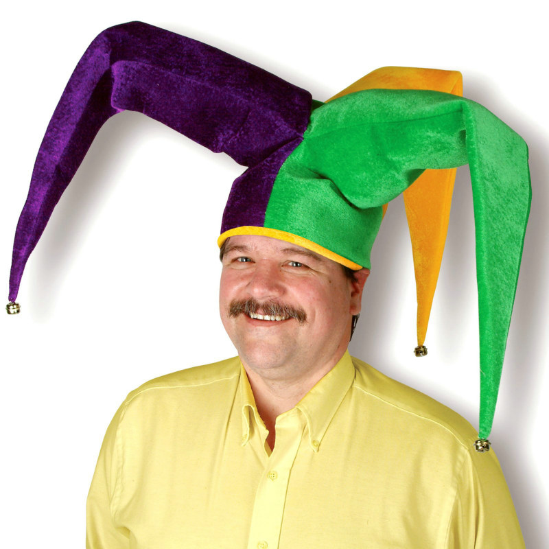 Mardi Gras Plush Floppy Jester Hat - Click Image to Close