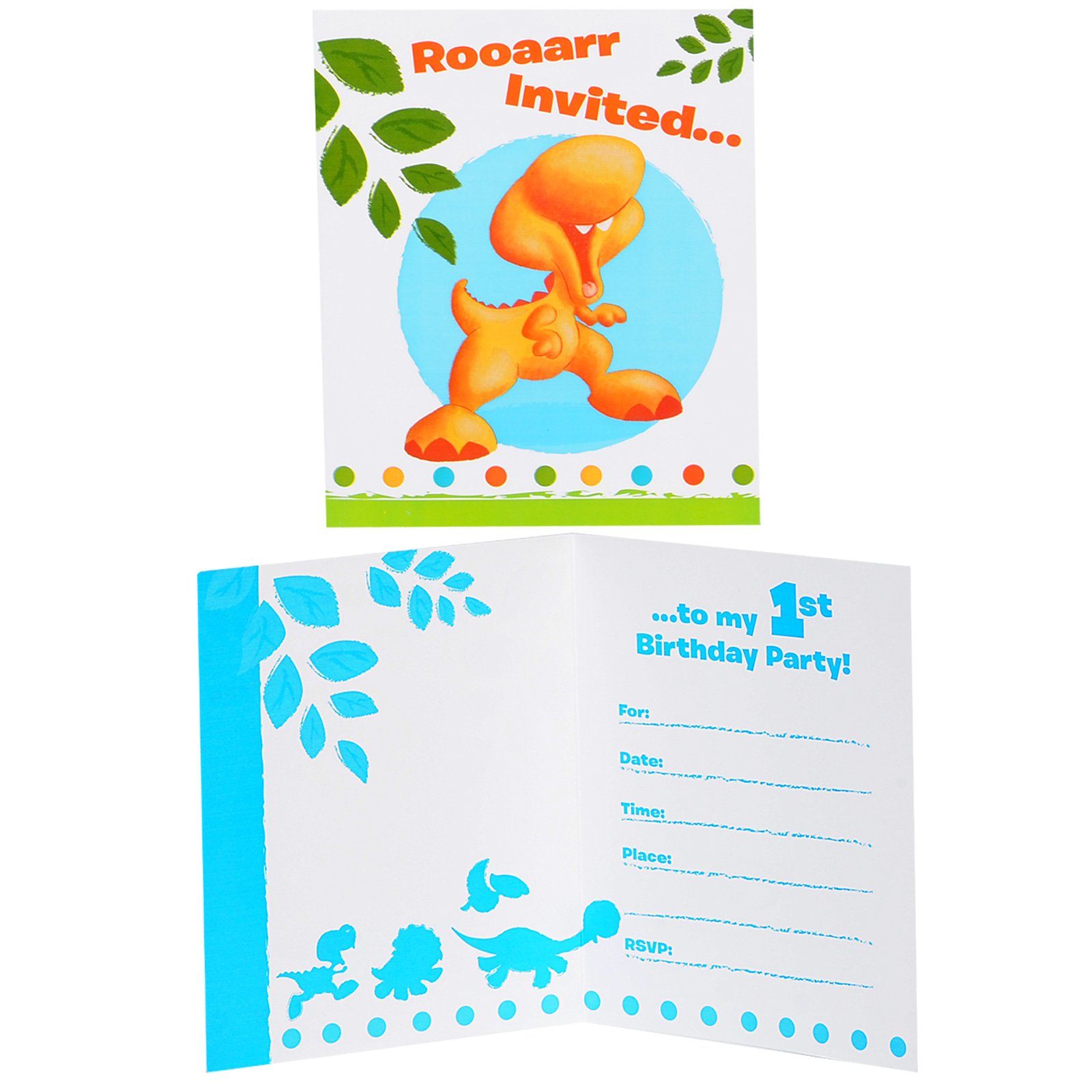 Little Dino 1st Birthday Invitations (8 count)