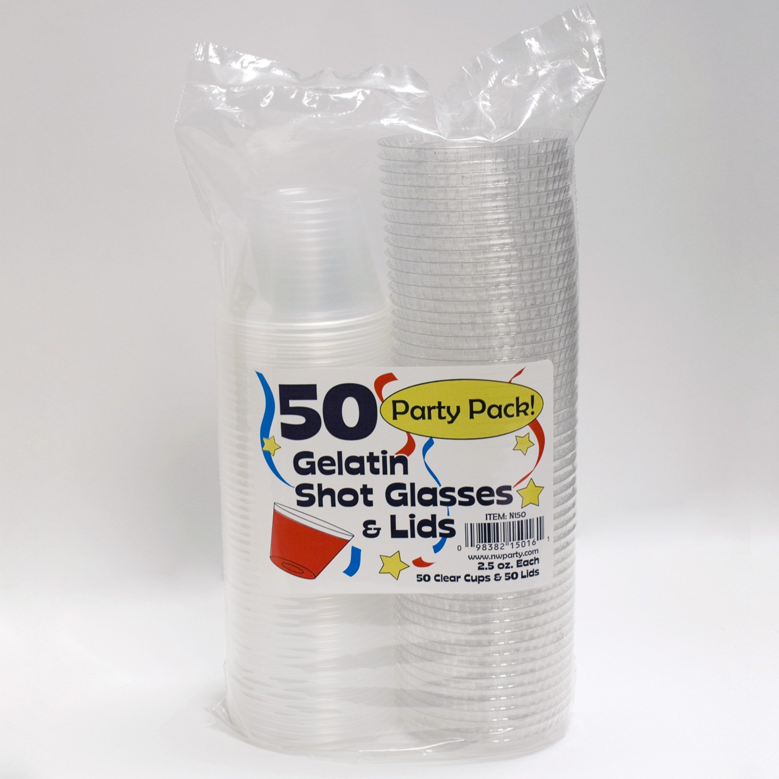 Gelatin Plastic Shot Glasses (50 count) - Click Image to Close