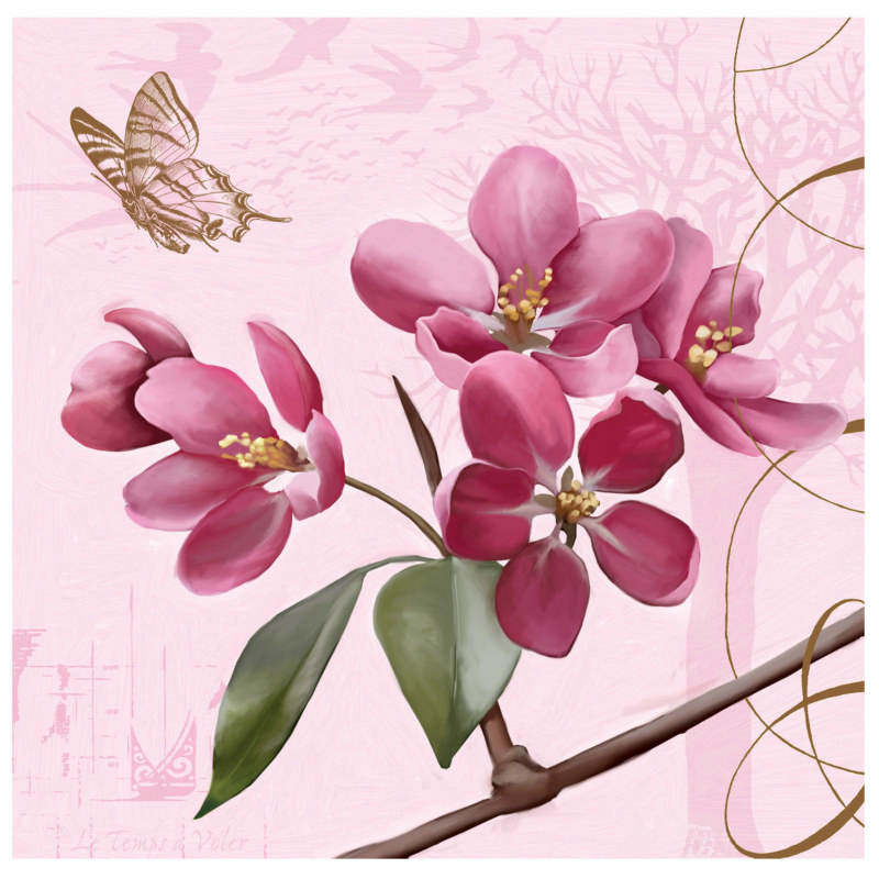 Cherry Blossom Lunch Napkins (16 count) - Click Image to Close