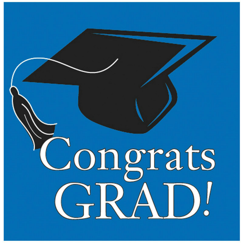 Congrats Grad True Blue Lunch Napkins (36 count) - Click Image to Close