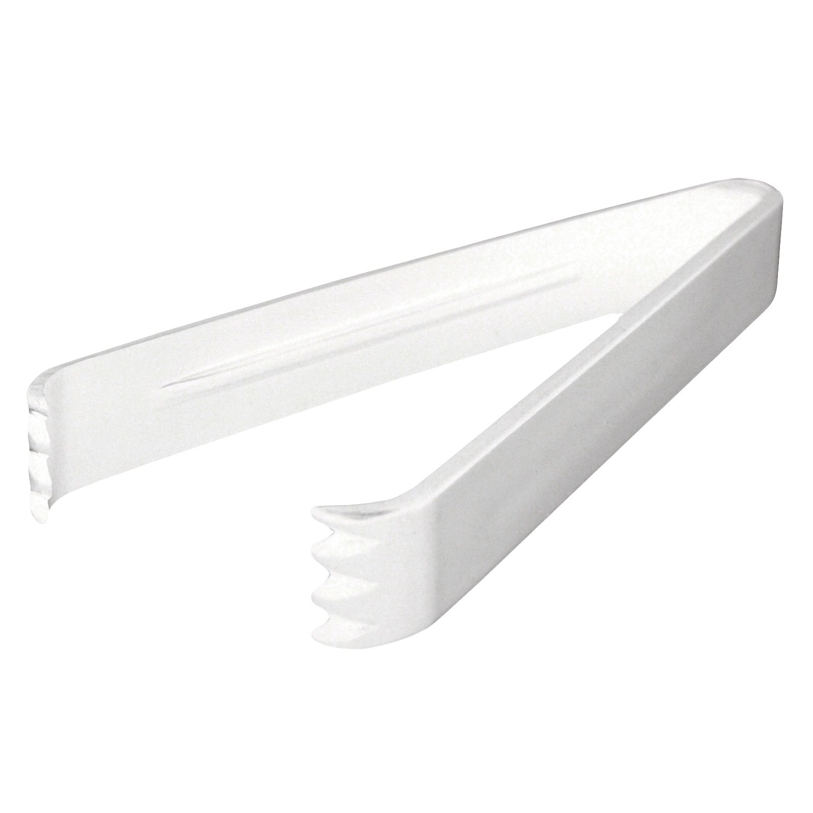 6.5" White Plastic Tongs - Click Image to Close