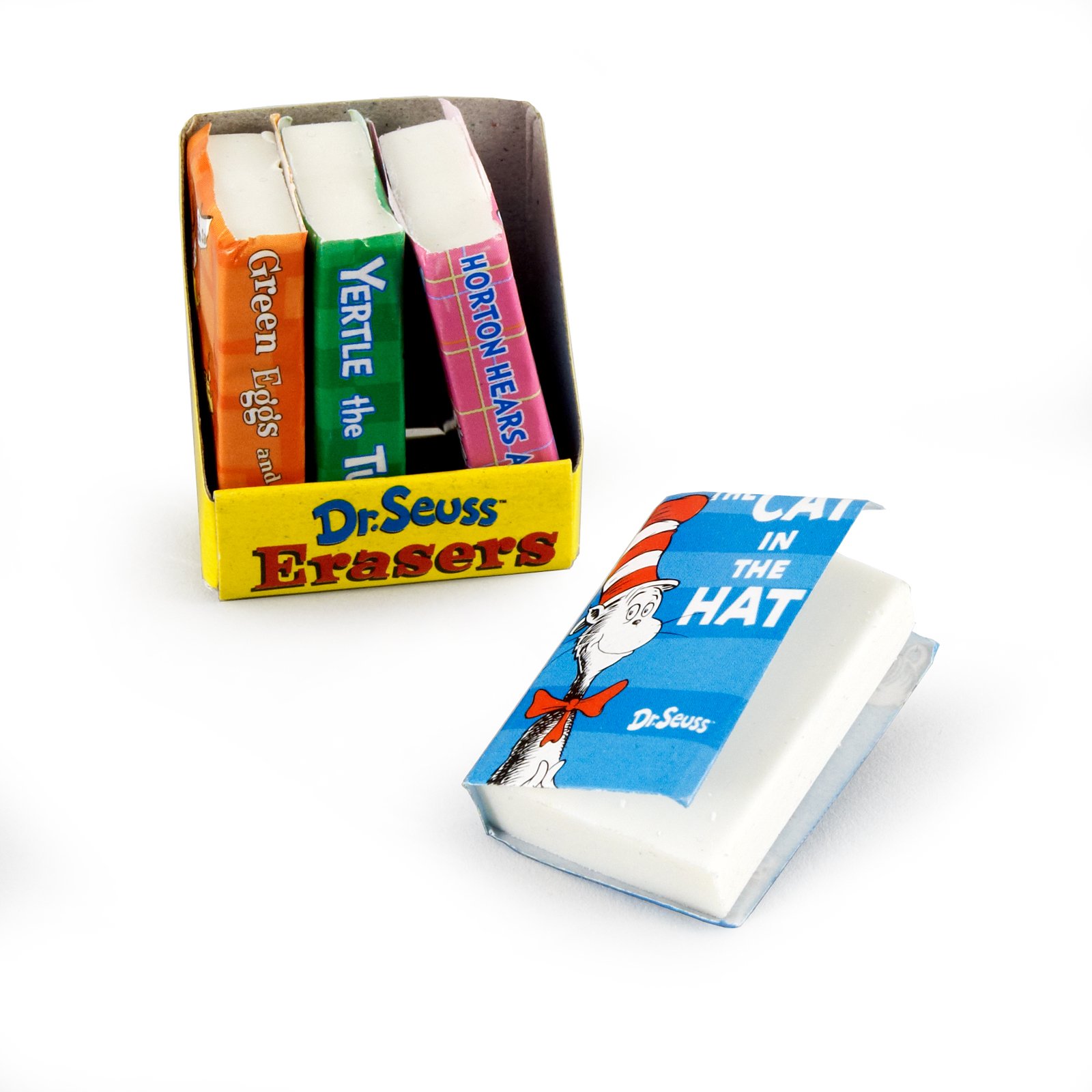 Dr. Seuss Book-Shaped Eraser Asst. (8) - Click Image to Close