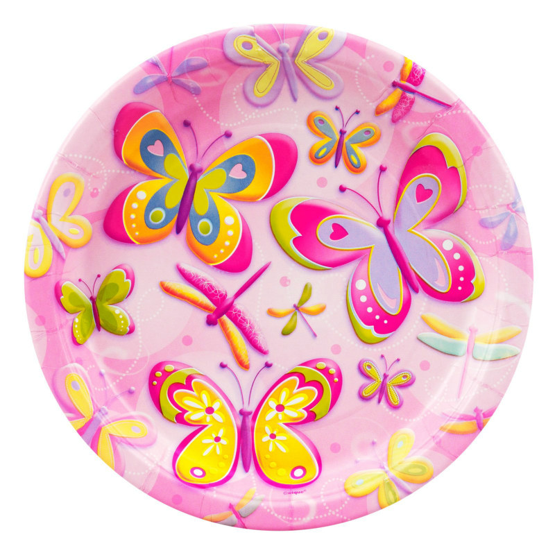 Butterflies and Dragonflies Dinner Plates (8 count) - Click Image to Close