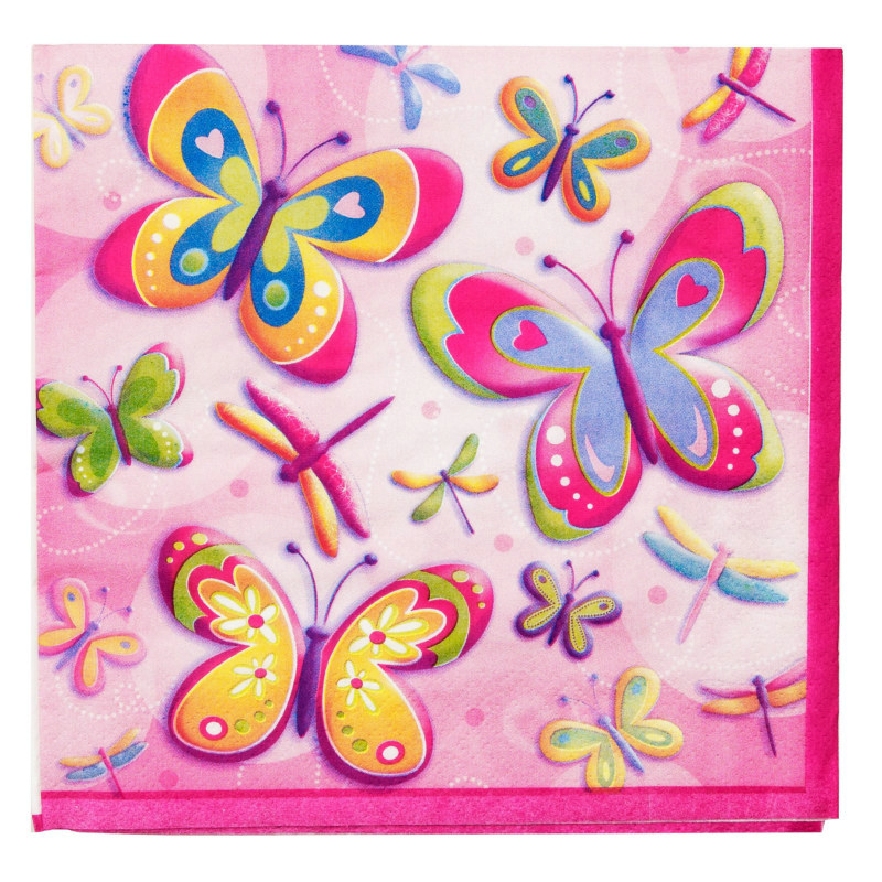 Butterflies and Dragonflies Lunch Napkins (16 count) - Click Image to Close