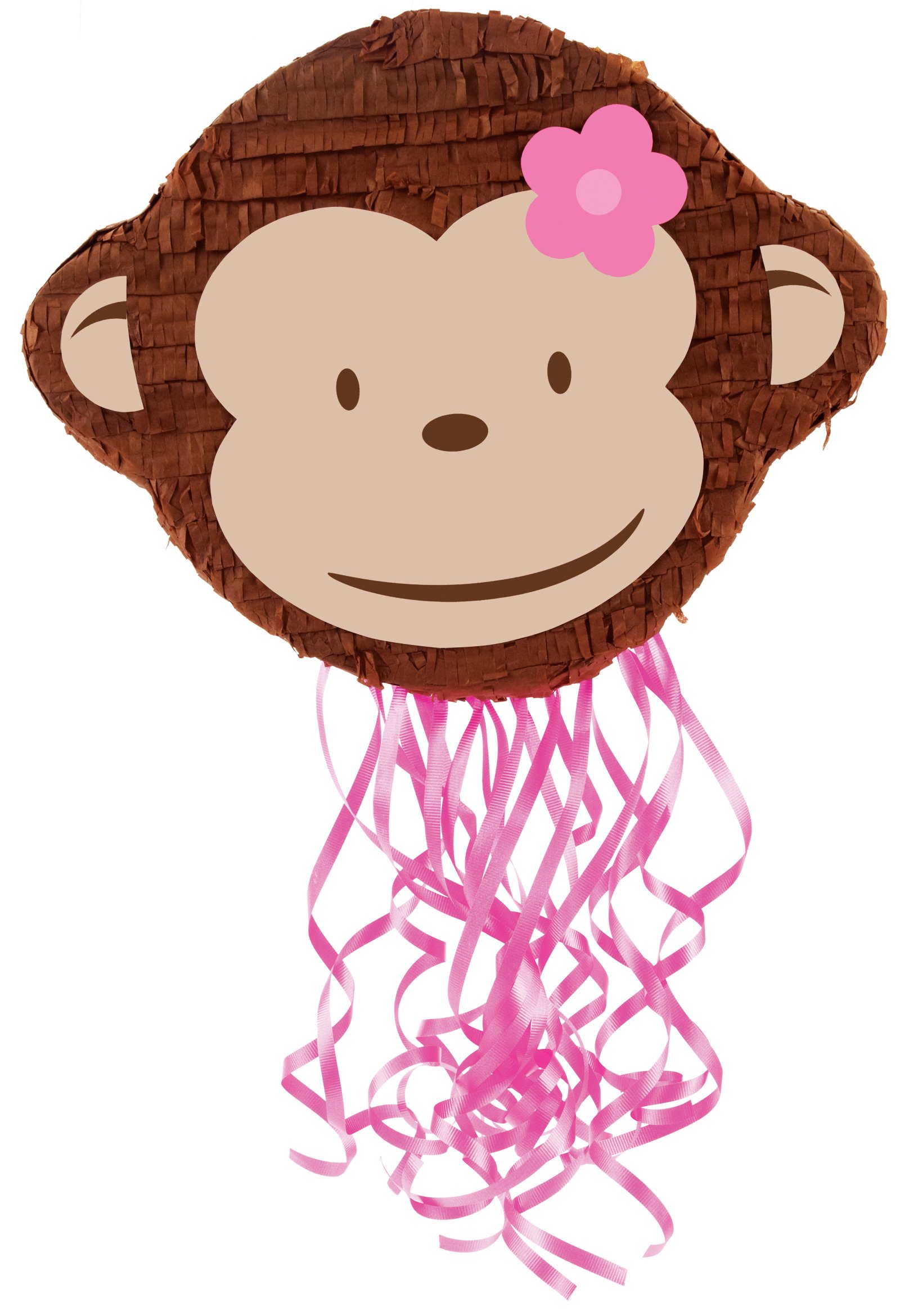 Pink Mod Monkey 21" Pull-String Pinata