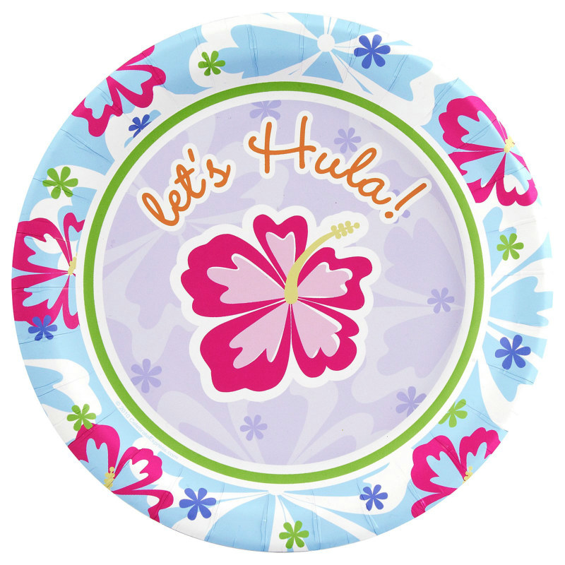 Hawaiian Girl Dessert Plates (8 count) - Click Image to Close