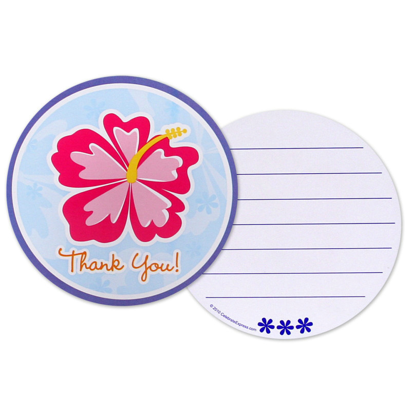 Hawaiian Girl Thank You Cards (8 count) - Click Image to Close