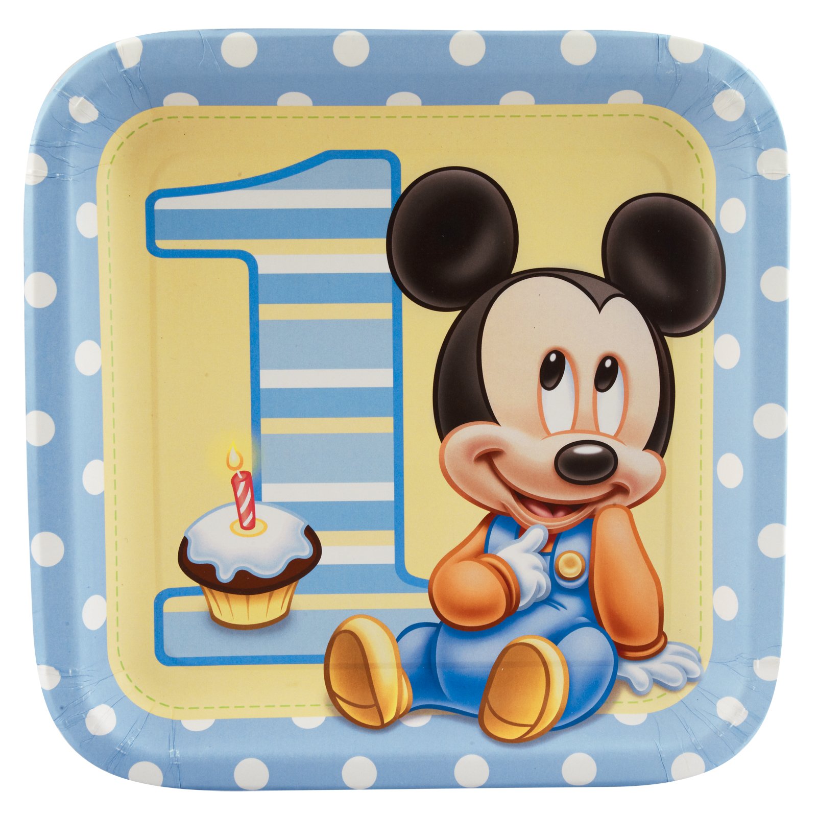 Mickey's 1st Birthday Dinner Plates (8 count) - Click Image to Close