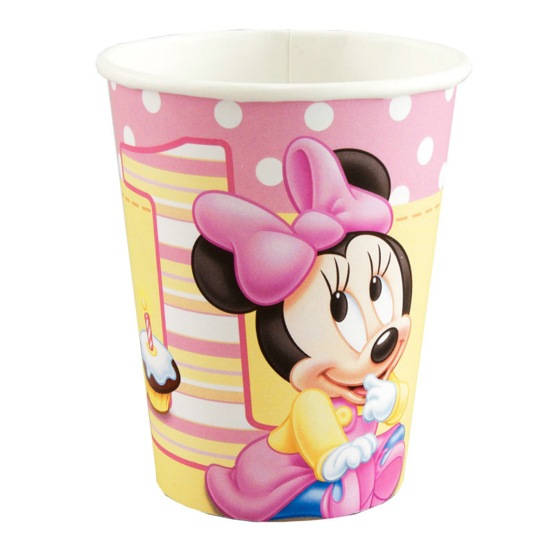 Minnie's 1st Birthday 9 oz. Cups (8 count) - Click Image to Close