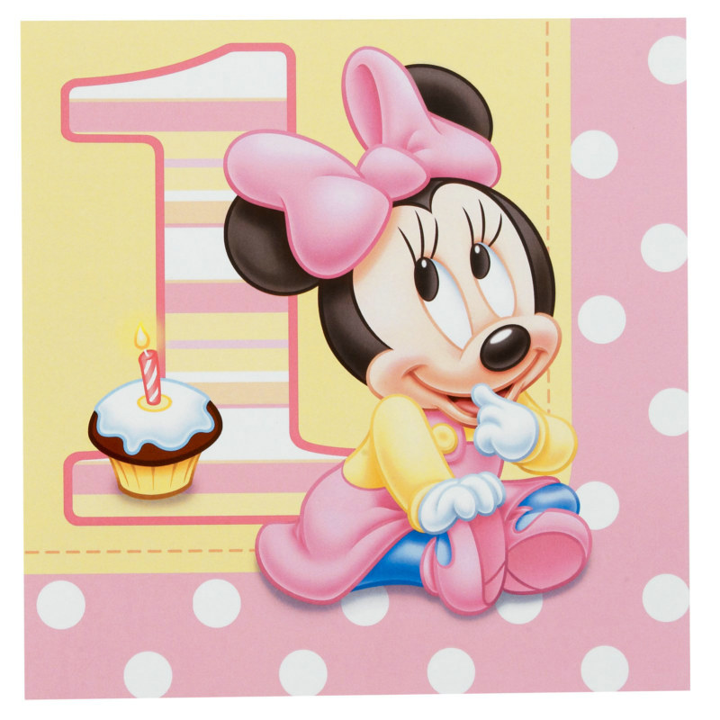 Minnie's 1st Birthday Lunch Napkins (16 count) - Click Image to Close