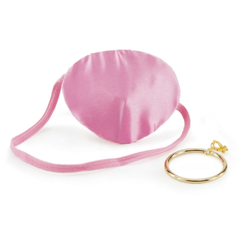 Pink Pirate Eye Patch w/ Plastic Gold Earring