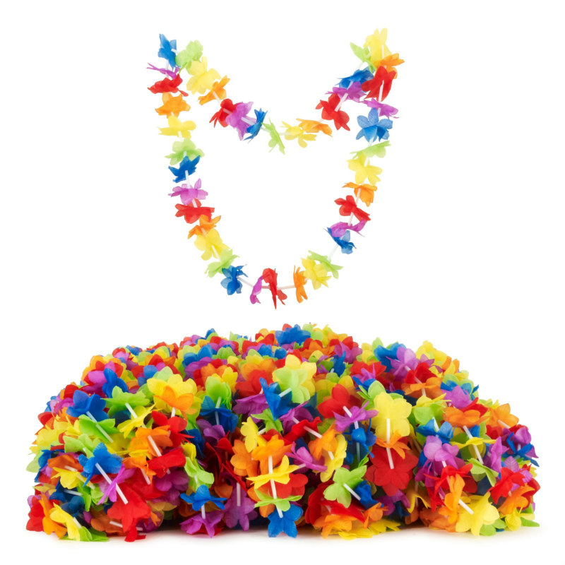 Silk 'N Petals Rainbow Floral Leis (50 count) - Click Image to Close