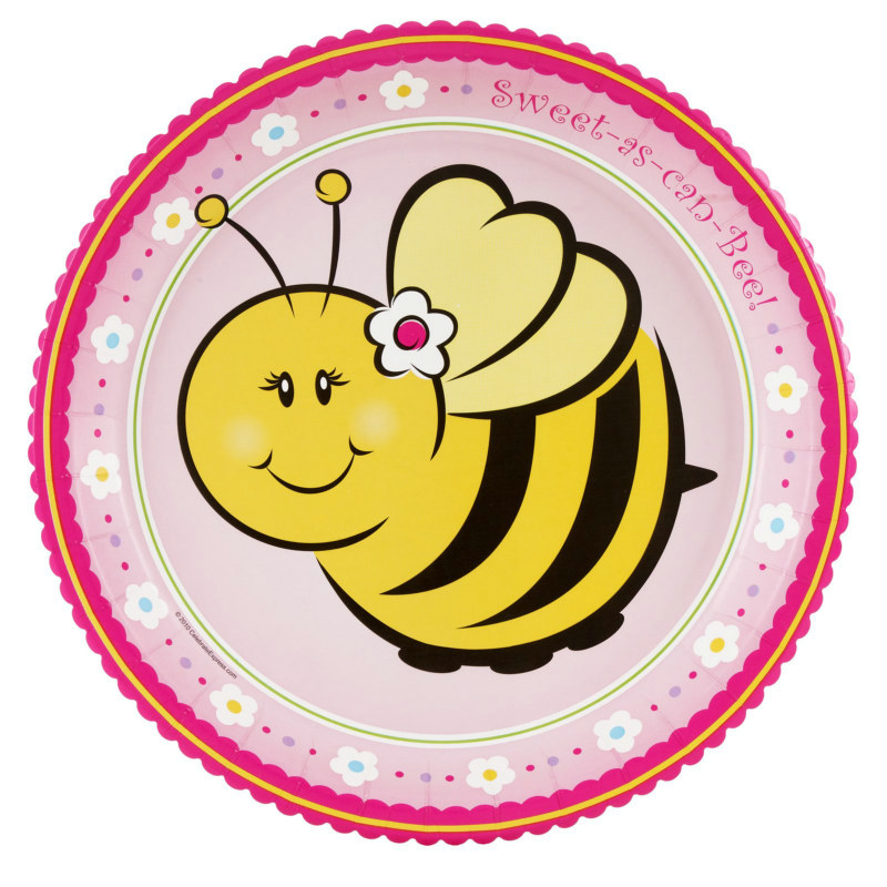 Sweet-As-Can-Bee Dinner Plates (8 count) - Click Image to Close